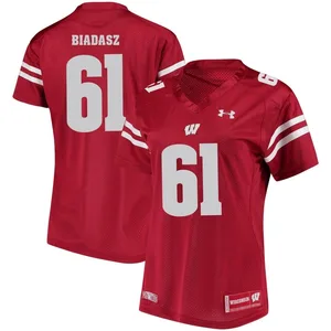 WI Badgers TYLER BIADASZ Signed Custom Replica Red Jersey AUTO - Cowboys -  JSA